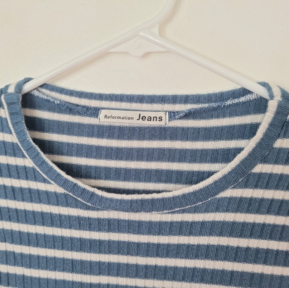 Reformation Blue Striped Clark Top - Picture 3 of 6